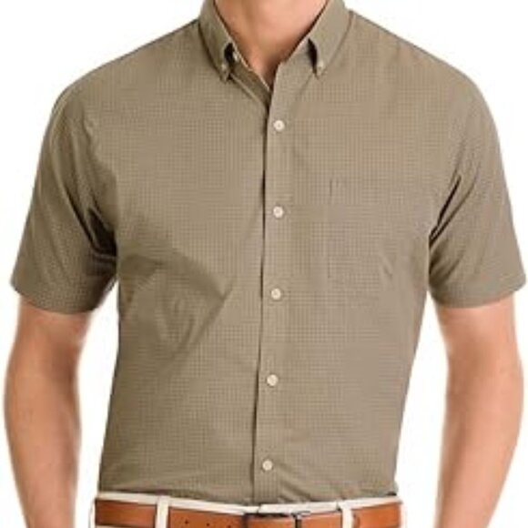 NWT Van Heusen Men's Wrinkle Free Short Sleeve Button Down Check Shirt 4XLT - Picture 1 of 5